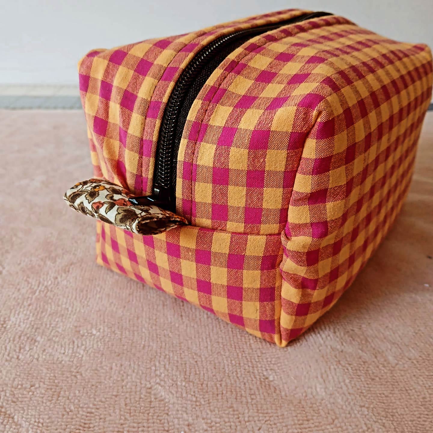 Neceser Sicilia Cuadros Naranja
