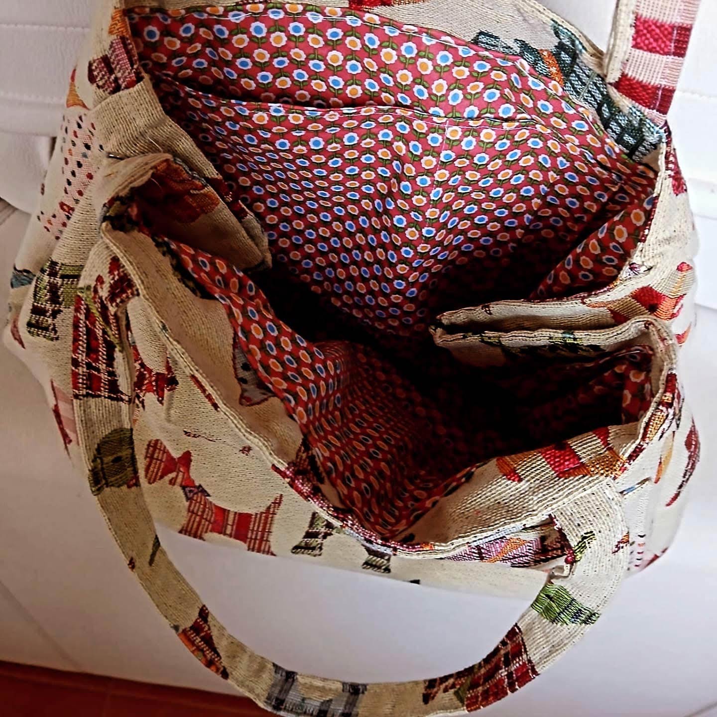 Bolso artesanal de tela – Modelo Cerdeña Dogs