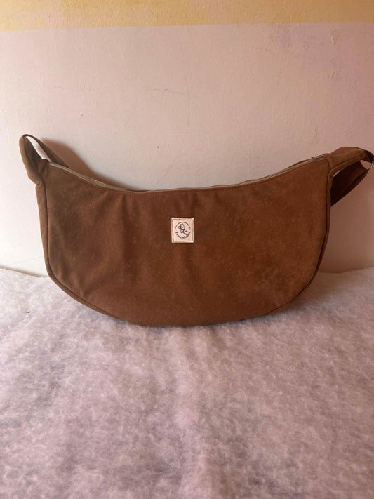 Bolso artesanal de tela – Modelo Creta Marrón