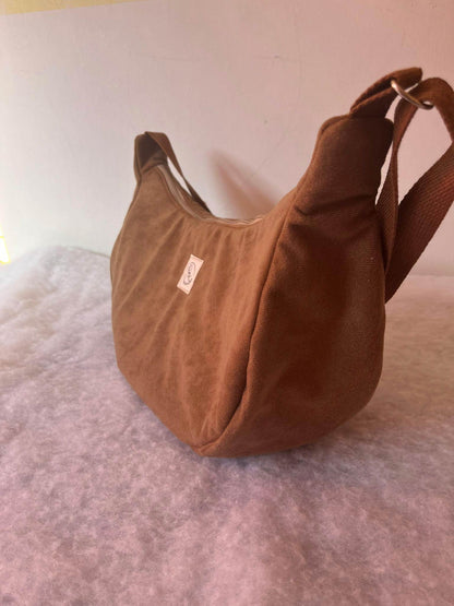 Bolso artesanal de tela – Modelo Creta Marrón