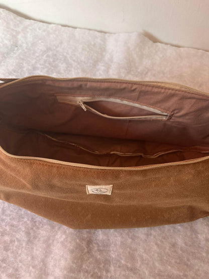 Bolso artesanal de tela – Modelo Creta Marrón