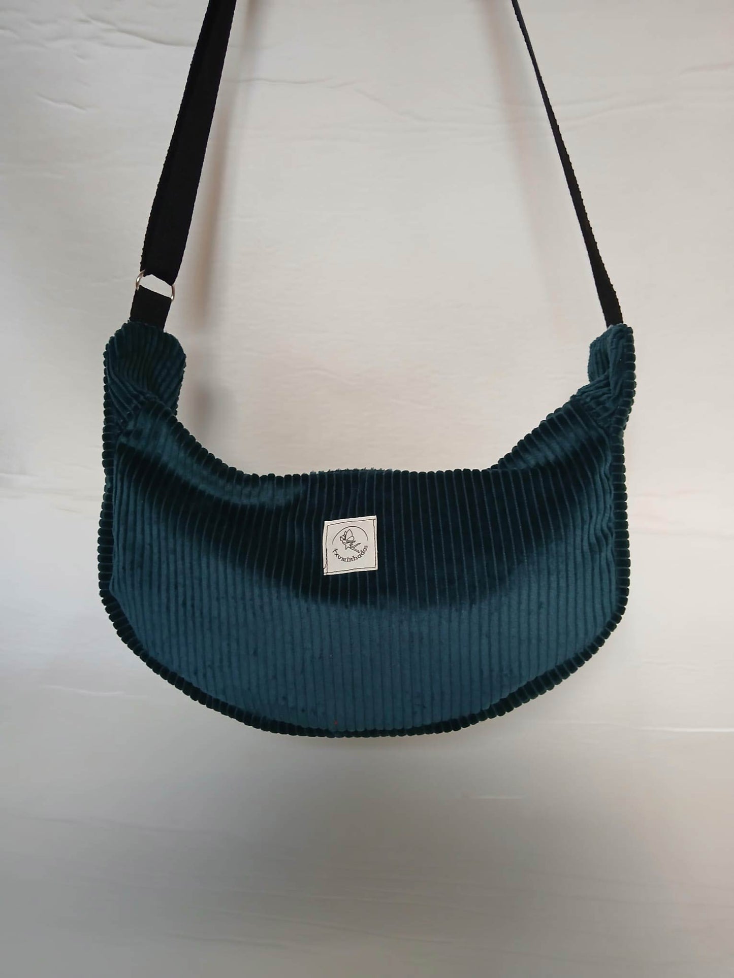 Bolso artesanal de tela – Modelo Creta Azul