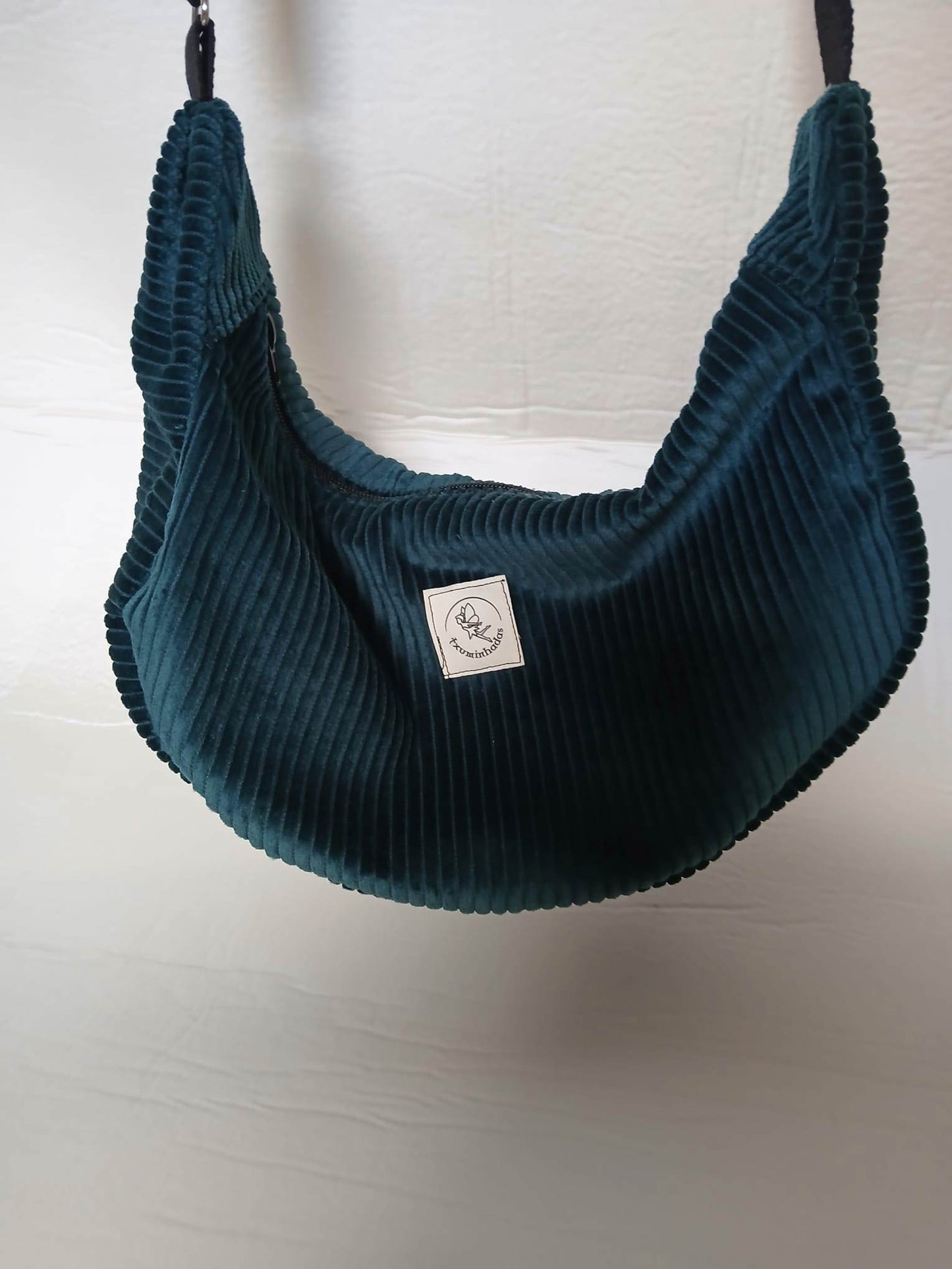 Bolso artesanal de tela – Modelo Creta Azul