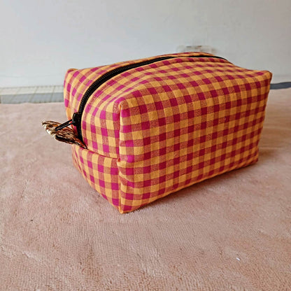 Neceser Sicilia Cuadros Naranja