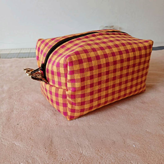 Neceser Sicilia Cuadros Naranja